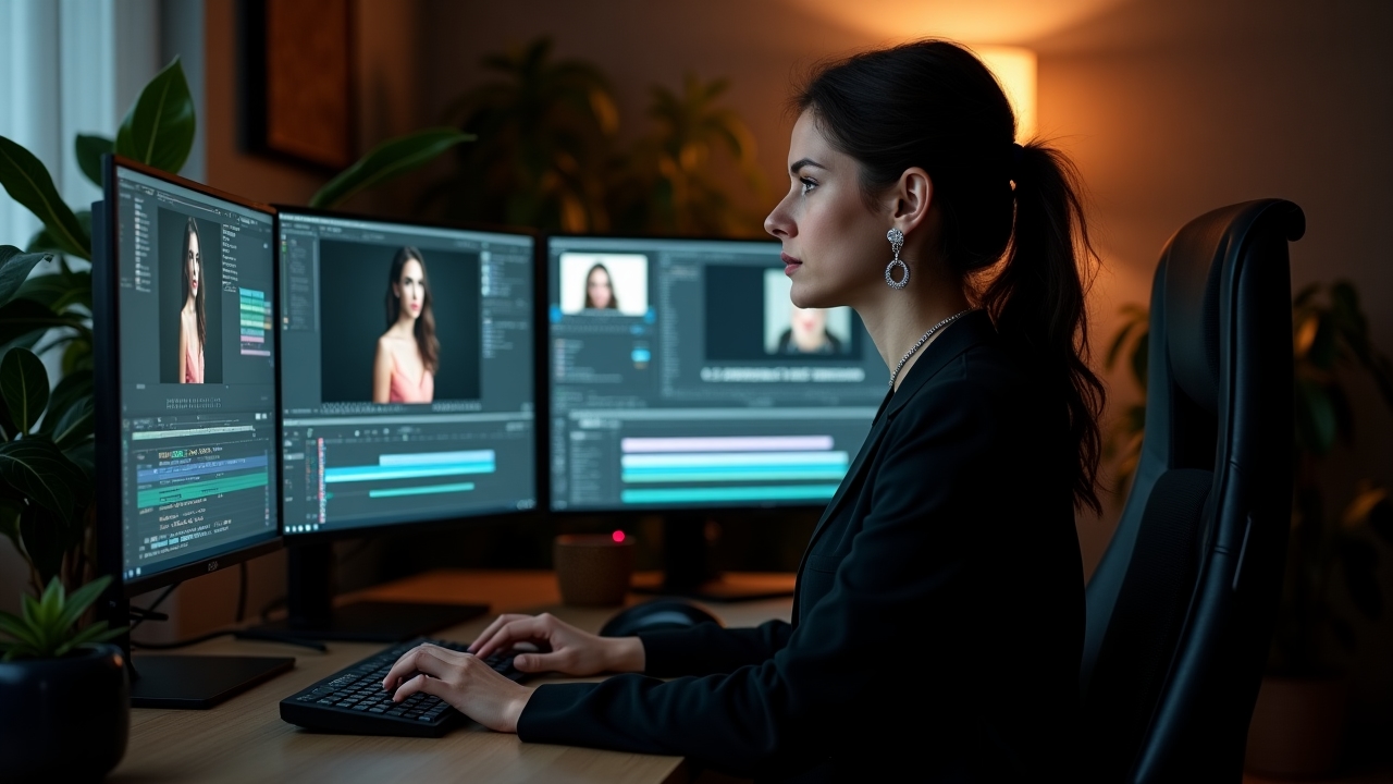 Процесс монтажа видео